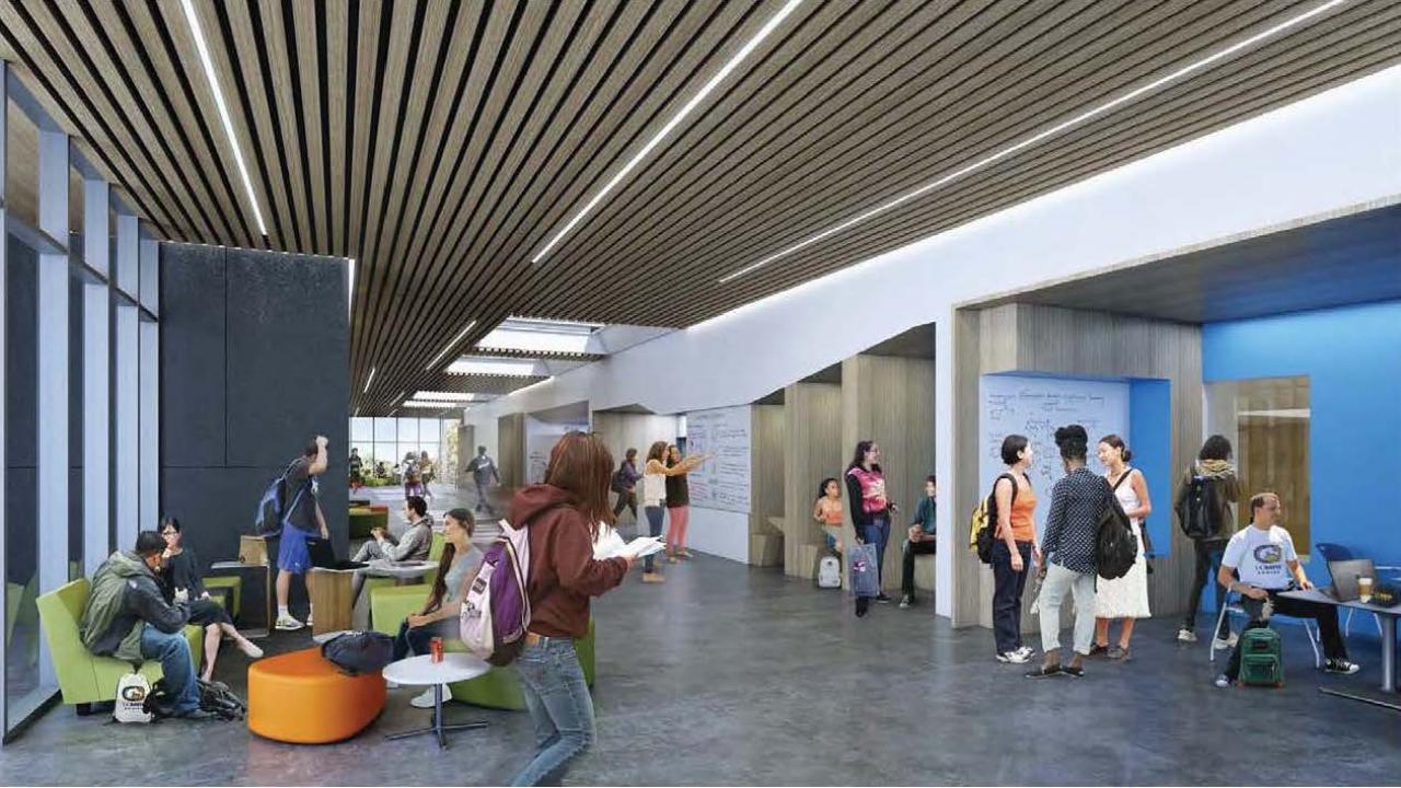 Design rendering of interior of planned UC Davis Teaching & Learning Complex