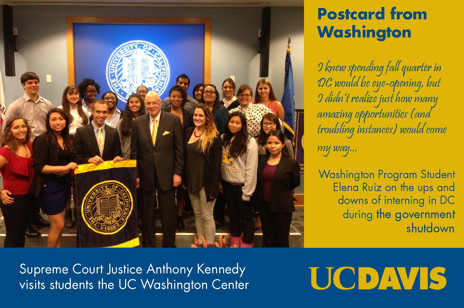 Supreme Court Justice Anthony Kennedy meets with students at the Washington Center