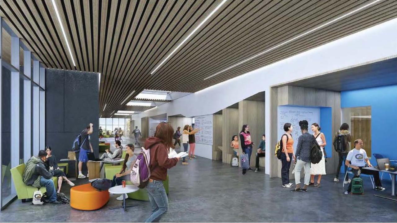 Design rendering of interior of planned UC Davis Teaching & Learning Complex