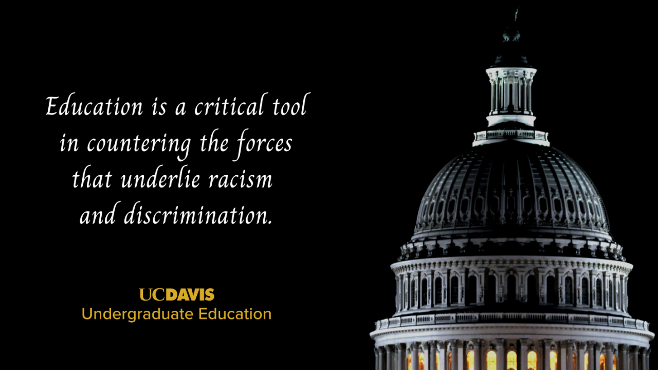 Education is a critical tool in countering the forces that underlie racism and discrimination. 