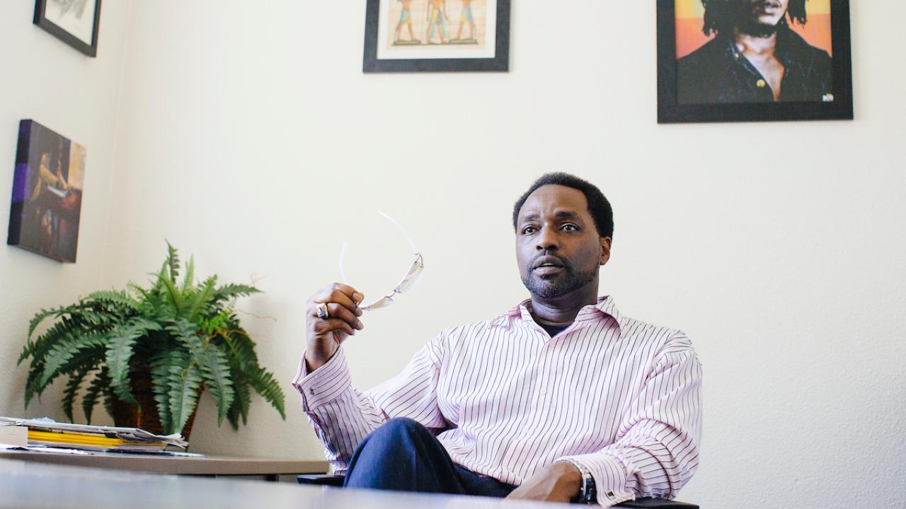 Kayton Carter in his office 