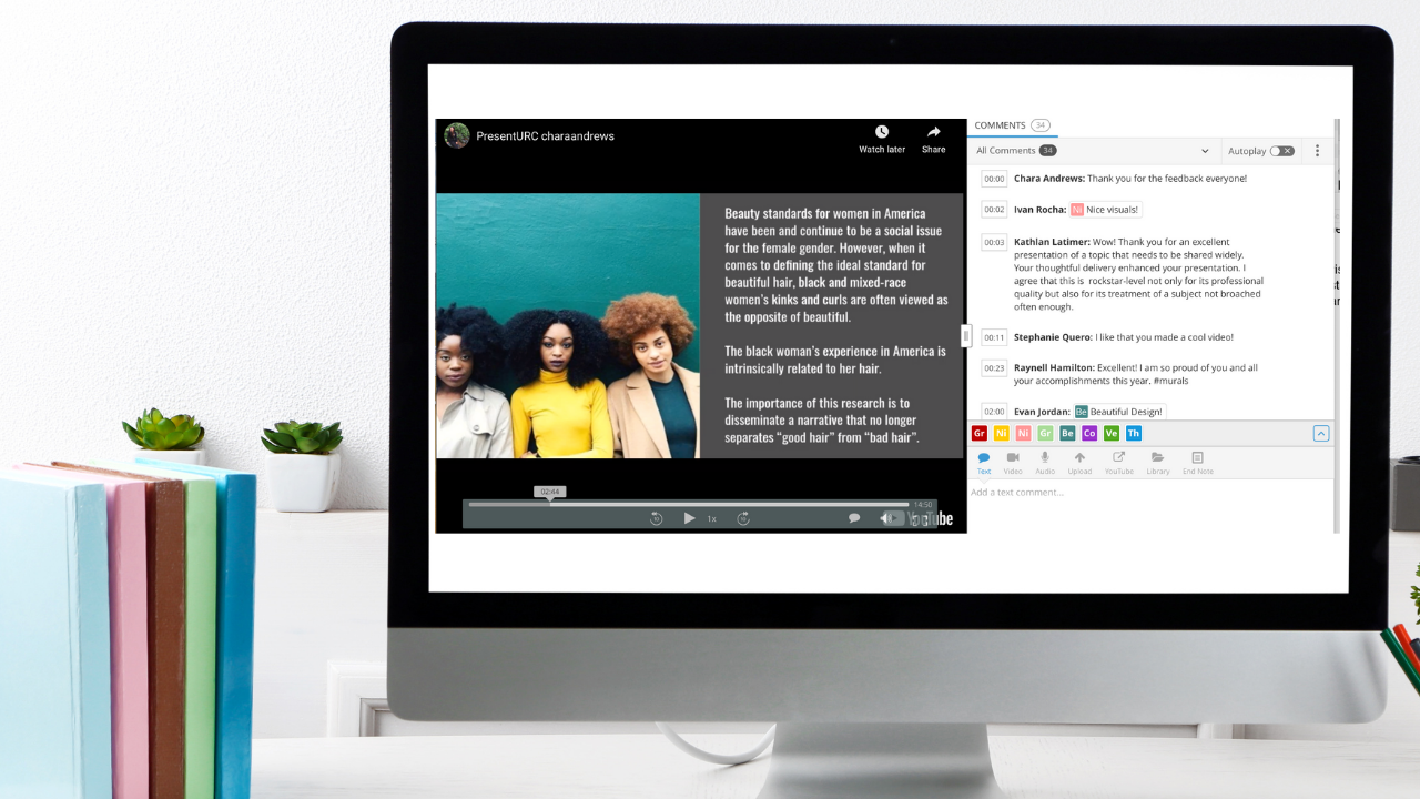 Image of computer monitor showing the online conference platform